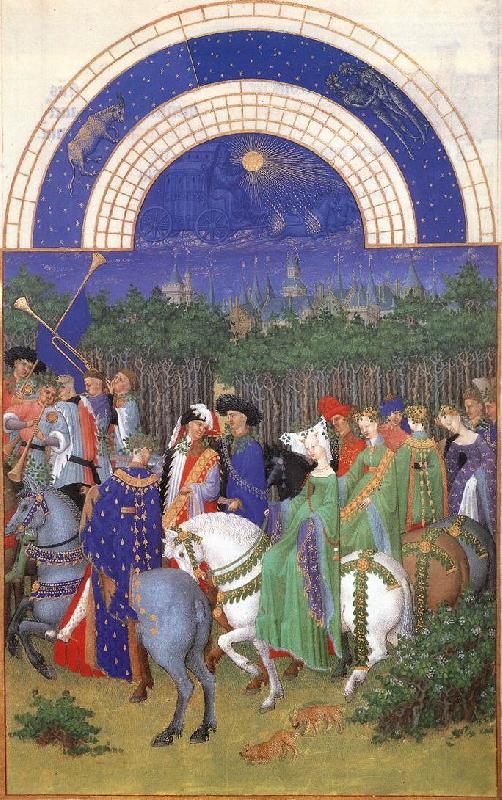 LIMBOURG brothers Les trs riches heures du Duc de Berry: Mai (May) g Germany oil painting art